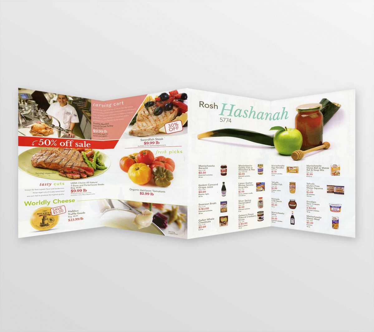 Retail direct mailer flyer for supermarket