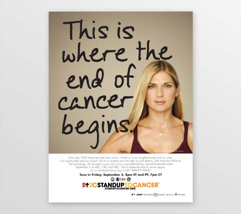 Stand Up To Cancer Gabrielle Reece Tune in print advertising