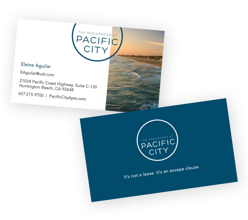 The Residences at Pacific City brand ID/business cards