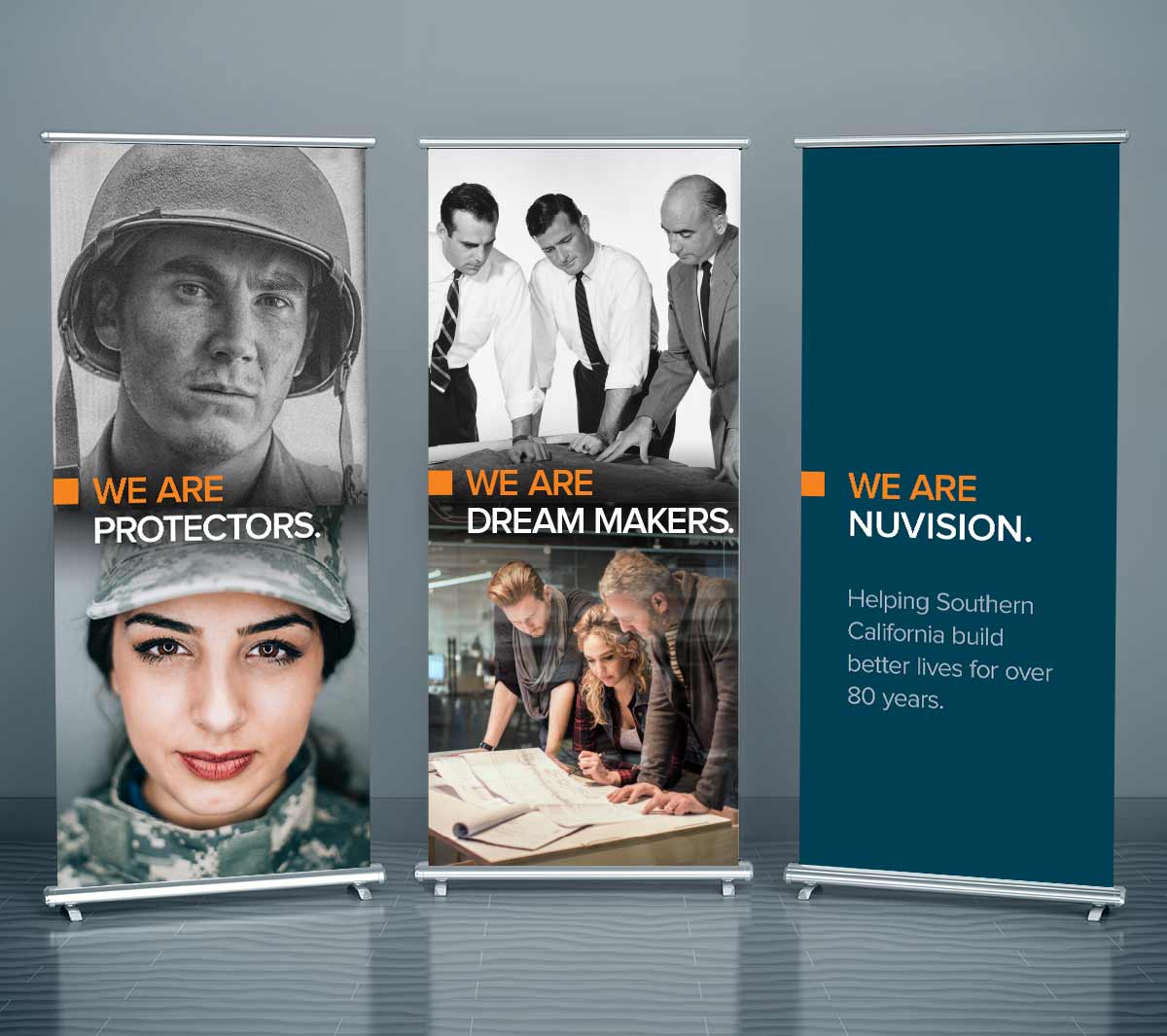 Point of sale pull up banners for marketing inside of credit union
