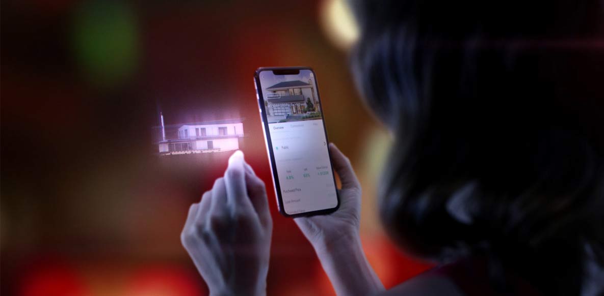 Mobile Phone with Personal Hologram Projected to the left of phone