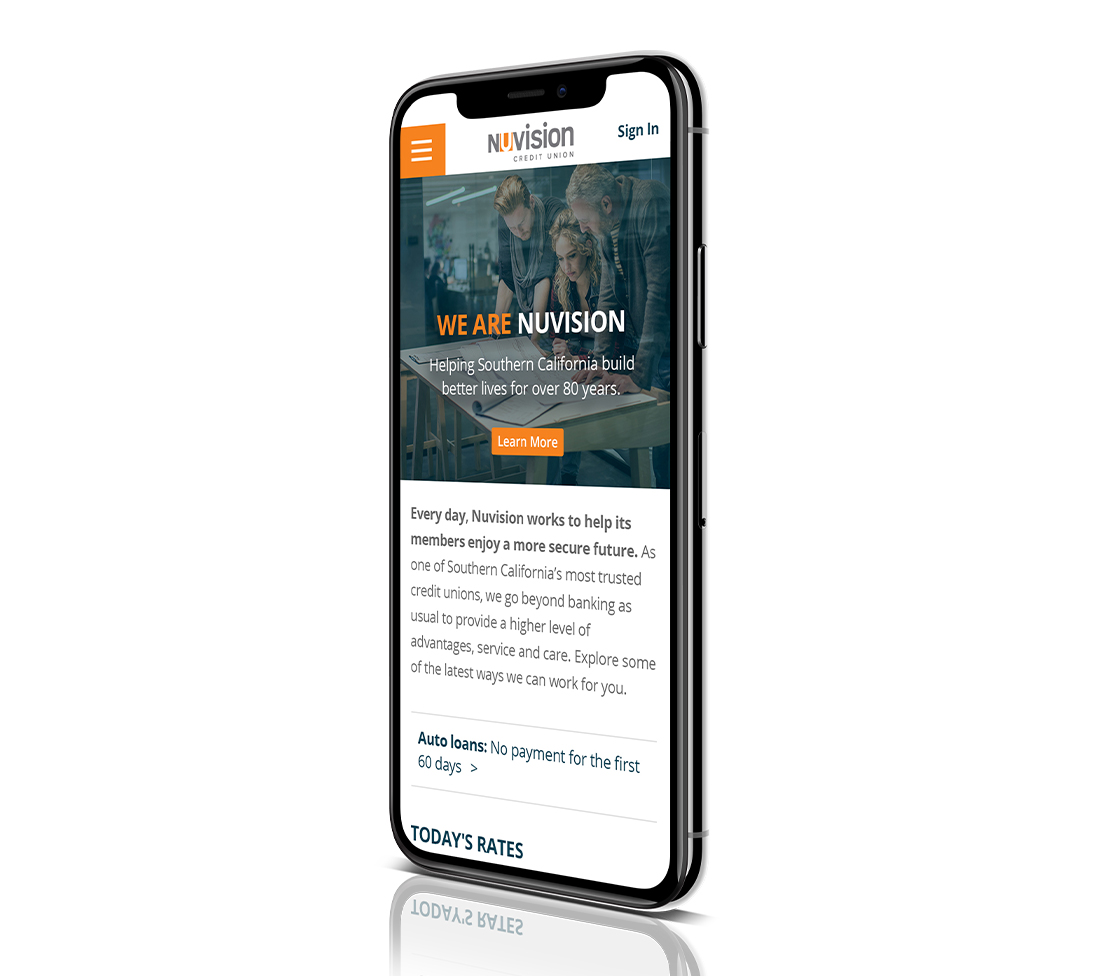 Branding Agency - Website Development: Mobile View of Homepage