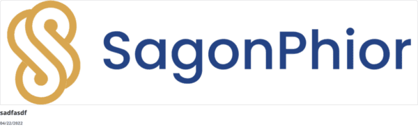 Logo displaying a stylized, interwoven gold "S" shape on the left, followed by the text "SagonPhior" in bold blue letters on the right. A date, "24/02/2022," is visible at the bottom.